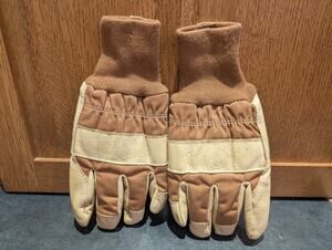 Wells Lamont Leather Work Thinsulate Gloves Beige Mens Medium